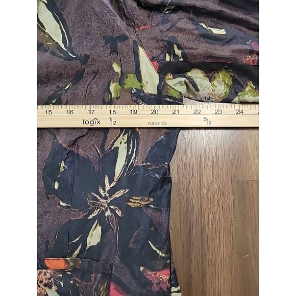 Chico’s Shacket Womens Sz 2 L Button Up Fall Frolic Fuego Hot Fudge Brown - Picture 6 of 8